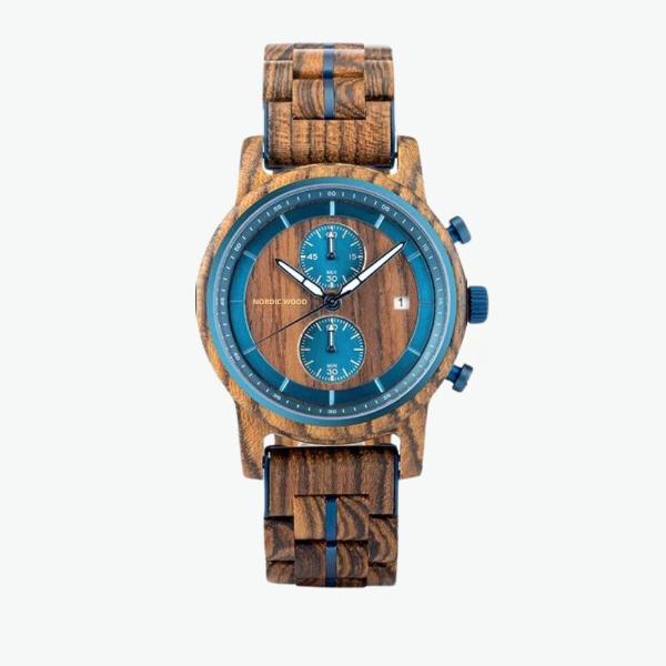 Montre en Bois Homme - Blue Waves