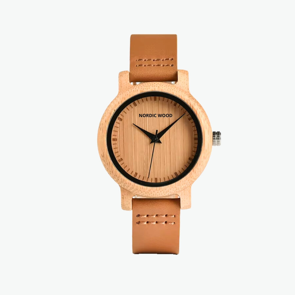 montre en bois de bambou pour femme