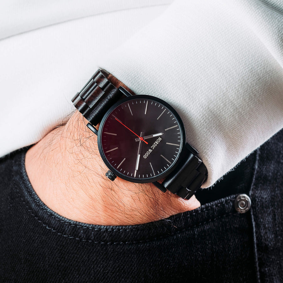 Montre Bracelet Bois Noir Nordic Wood